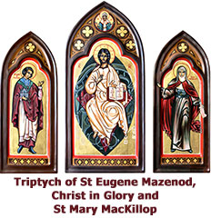Triptych-of-St-Eugene-Mazenod-Christ-in-Glory-and-St-Mary-MacKillop